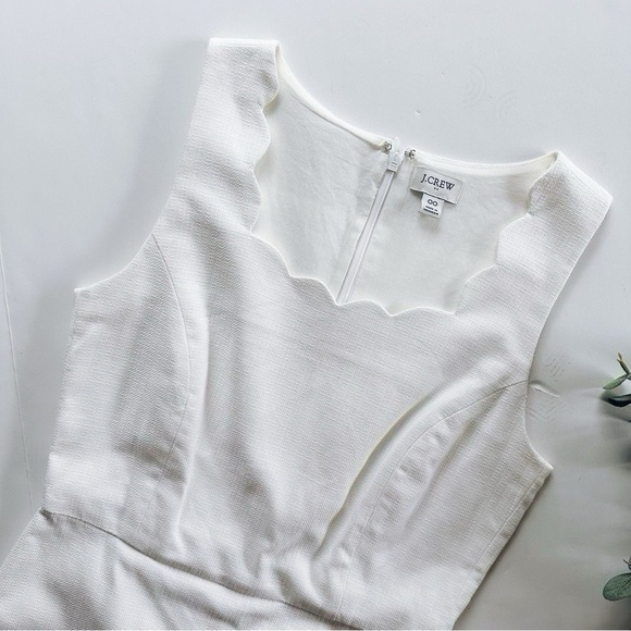 J.Crew Factory White Scallop Dress Sleeveless - Picture 7 of 11